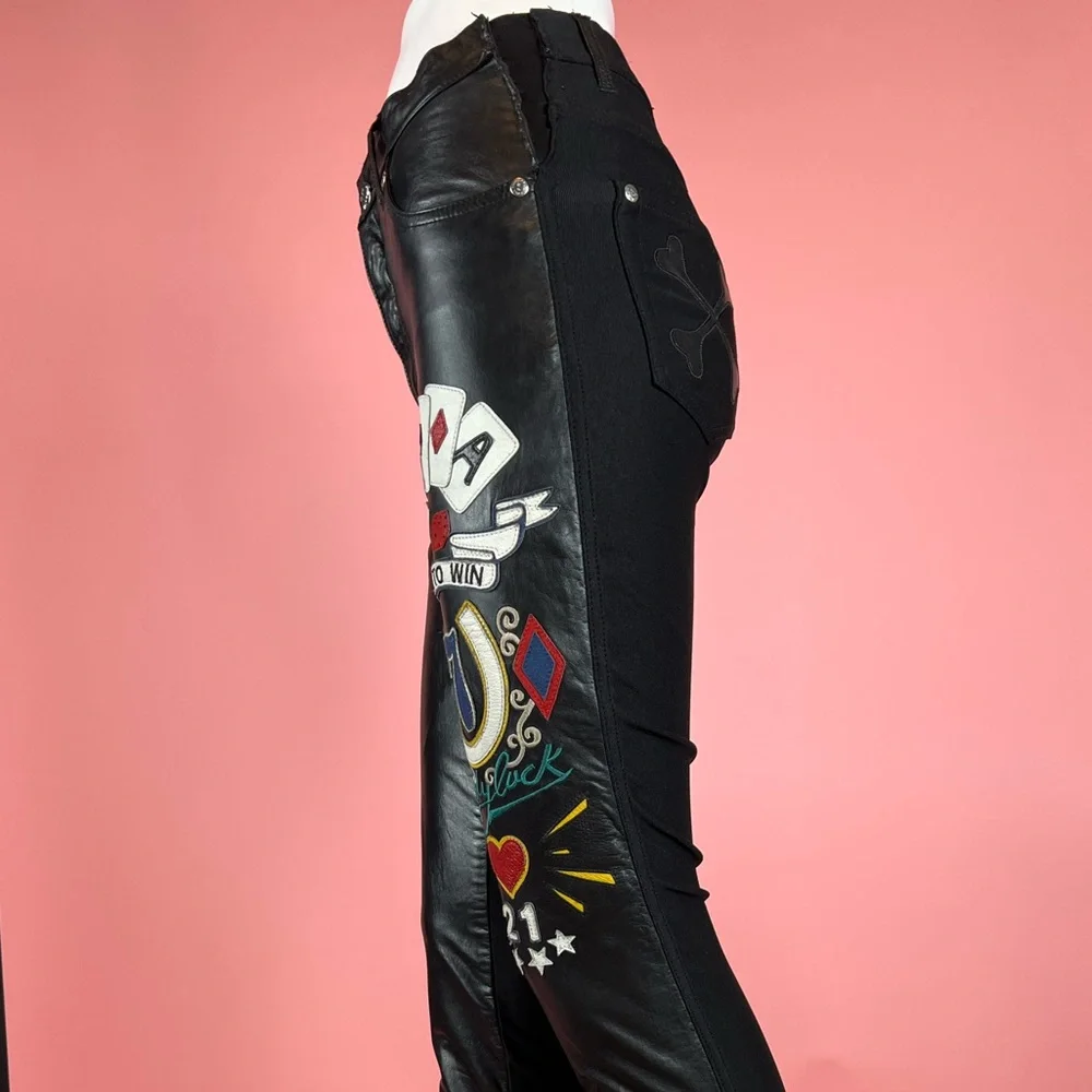 ❌SOLD-DEPOP❌ Onitsuka “Born To Win” Patch Leather Pants - Picture 5 of 8